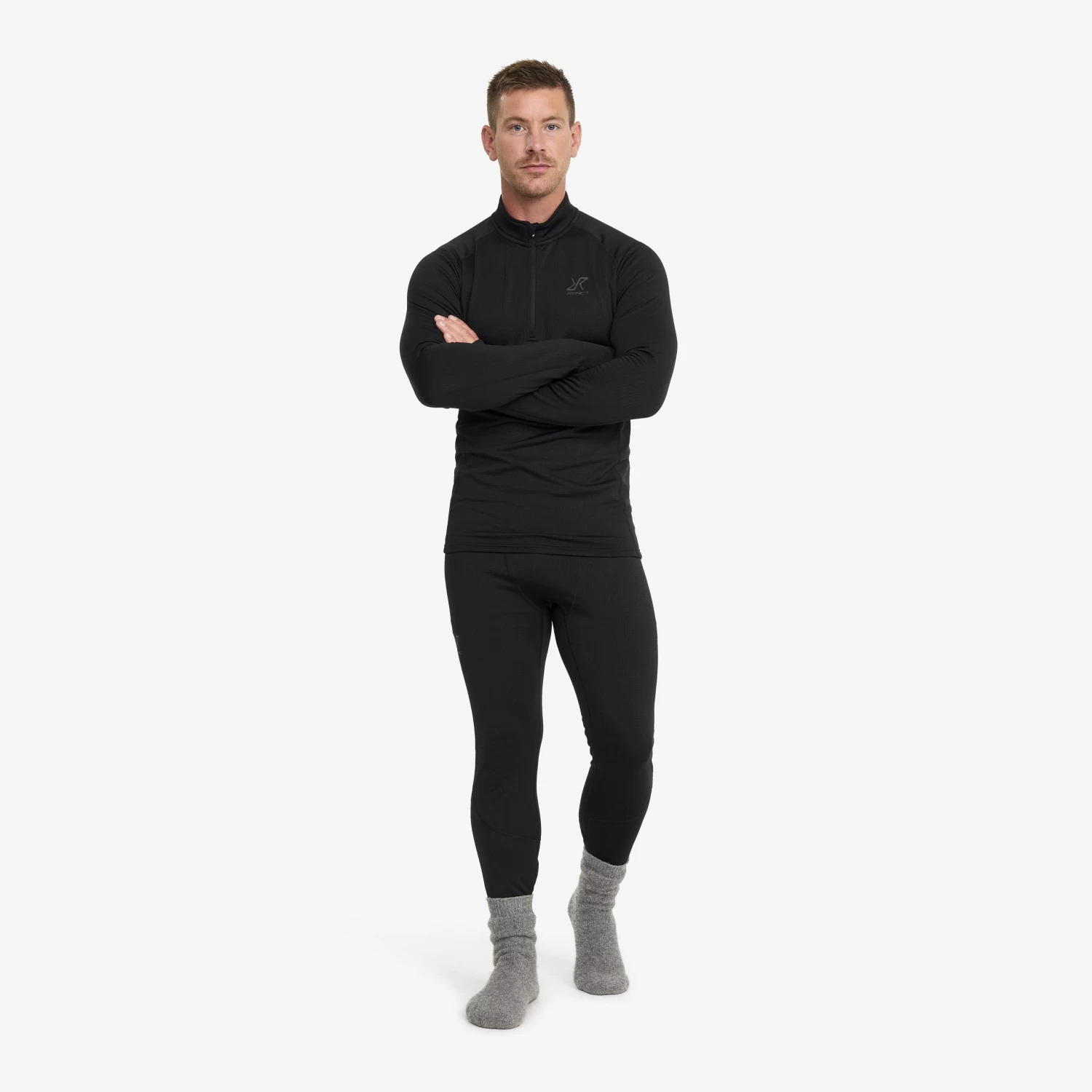 Waffle 1/2 Zip Baselayer Top Men Black 4 Waffle 1/2 Zip Baselayer Top Men Black - Image 2