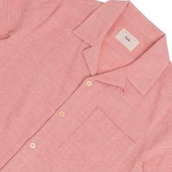 SS Soft Collar Shirt - Coral Texture -Clothing Sales Store AW24pre 054