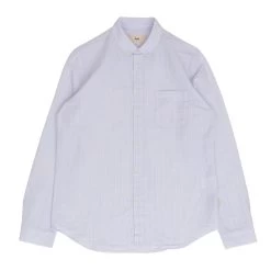 Relaxed Fit Shirt - Blue Microstripe Slub