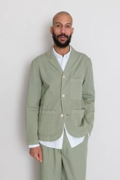 Wide Fit Blazer - Sage Summer Twill -Clothing Sales Store AW24preMarcelostyledshots 071