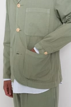Wide Fit Blazer - Sage Summer Twill -Clothing Sales Store AW24preMarcelostyledshots 073