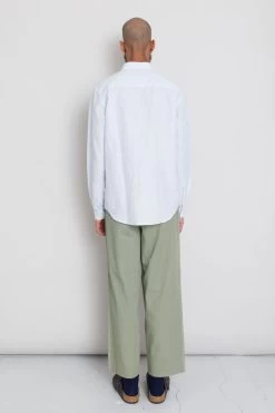 Relaxed Fit Shirt - Blue Microstripe Slub 16 Relaxed Fit Shirt - Blue Microstripe Slub -Clothing Sales Store AW24preMarcelostyledshots 078