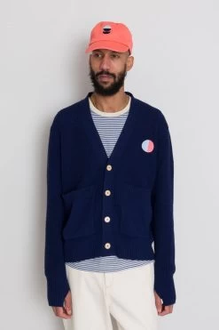 Waffle Cardigan - Moon Intarsia DP -Clothing Sales Store AW24preMarcelostyledshots 155