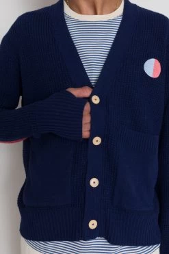 Waffle Cardigan - Moon Intarsia DP -Clothing Sales Store AW24preMarcelostyledshots 158