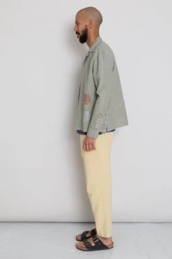 LS Soft Collar Shirt - Olive Sun Embroidery DP 16 LS Soft Collar Shirt - Olive Sun Embroidery DP -Clothing Sales Store AW24preMarcelostyledshots 333