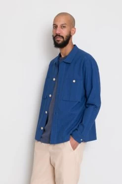 Patch Overshirt - Blue Crinkle 16 Patch Overshirt - Blue Crinkle -Clothing Sales Store AW24preMarcelostyledshots 439