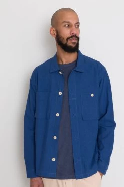 Patch Overshirt - Blue Crinkle 17 Patch Overshirt - Blue Crinkle -Clothing Sales Store AW24preMarcelostyledshots 446