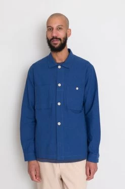 Patch Overshirt - Blue Crinkle 18 Patch Overshirt - Blue Crinkle -Clothing Sales Store AW24preMarcelostyledshots 447
