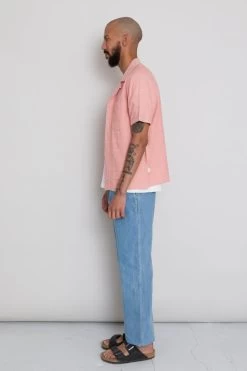 SS Soft Collar Shirt - Coral Texture -Clothing Sales Store AW24preMarcelostyledshots 480