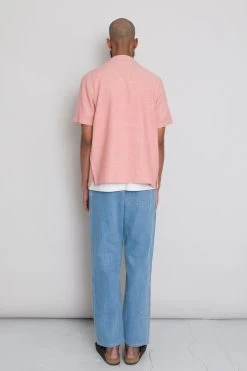 SS Soft Collar Shirt - Coral Texture -Clothing Sales Store AW24preMarcelostyledshots 481