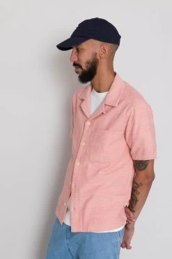 SS Soft Collar Shirt - Coral Texture -Clothing Sales Store AW24preMarcelostyledshots 497