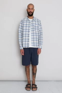 Patch Shirt - Soft Blue Open Check -Clothing Sales Store AW24preMarcelostyledshots 575