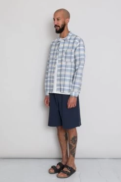 Patch Shirt - Soft Blue Open Check -Clothing Sales Store AW24preMarcelostyledshots 576