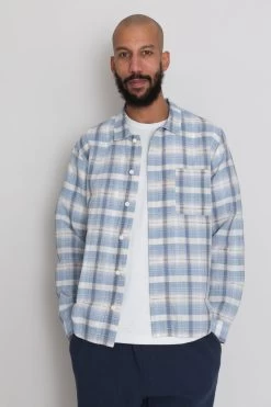 Patch Shirt - Soft Blue Open Check -Clothing Sales Store AW24preMarcelostyledshots 584