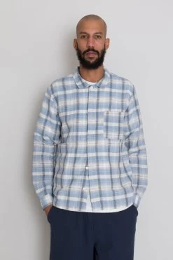 Patch Shirt - Soft Blue Open Check -Clothing Sales Store AW24preMarcelostyledshots 586