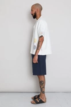 SS Soft Collar Shirt - Ecru Sun Embroidery DP -Clothing Sales Store AW24preMarcelostyledshots 593