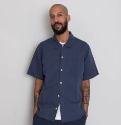 Gabe Shirt - Soft Navy -Clothing Sales Store AW24preMarcelostyledshots 624