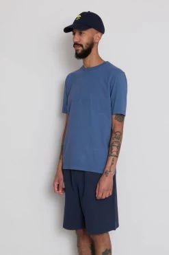 Contrast Sleeve Tee - Soft Blue -Clothing Sales Store AW24preMarcelostyledshots 642