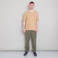 Classic Stripe Tee - Ochre/ Ecru -Clothing Sales Store Archivess242 123