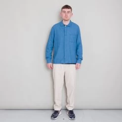 Patch Shirt - Light Indigo Waffle -Clothing Sales Store Archivess242 224