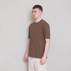 Contrast Sleeve Tee - Ash Brown -Clothing Sales Store Archivess242 246