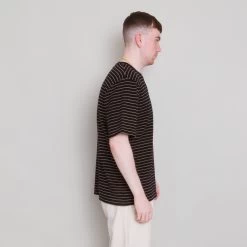 SS Textured Stripe Tee - Black Taupe -Clothing Sales Store Archivess242 252