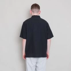 Gabe Shirt - Black Linen Grid -Clothing Sales Store Archivess242 329