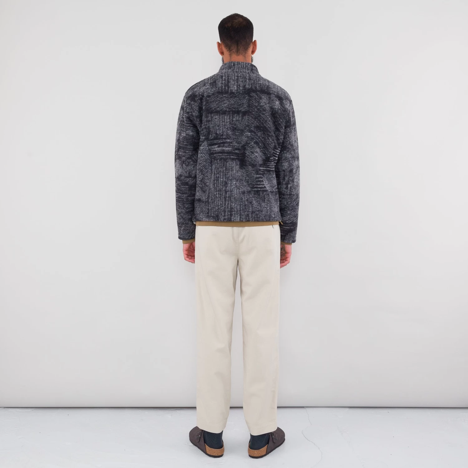 Boxy Funnel Fleece - Slate Wool Polka 7 Boxy Funnel Fleece - Slate Wool Polka - Image 5