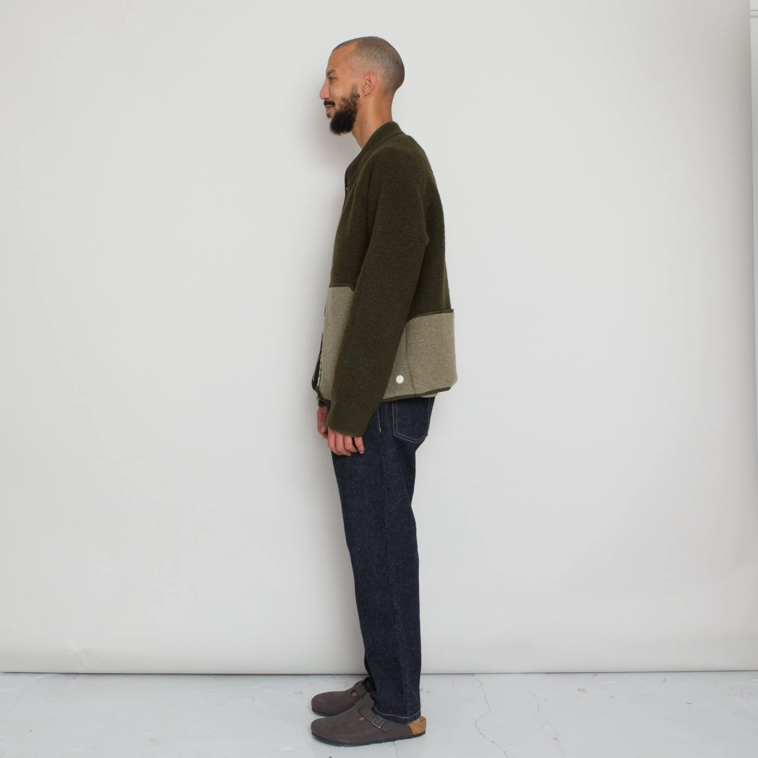 Boxy Puzzle Fleece - Olive Wool Mix 8 Boxy Puzzle Fleece - Olive Wool Mix - Image 6