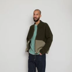 Boxy Puzzle Fleece - Olive Wool Mix 15 Boxy Puzzle Fleece - Olive Wool Mix -Clothing Sales Store MarceloSpeedo 351