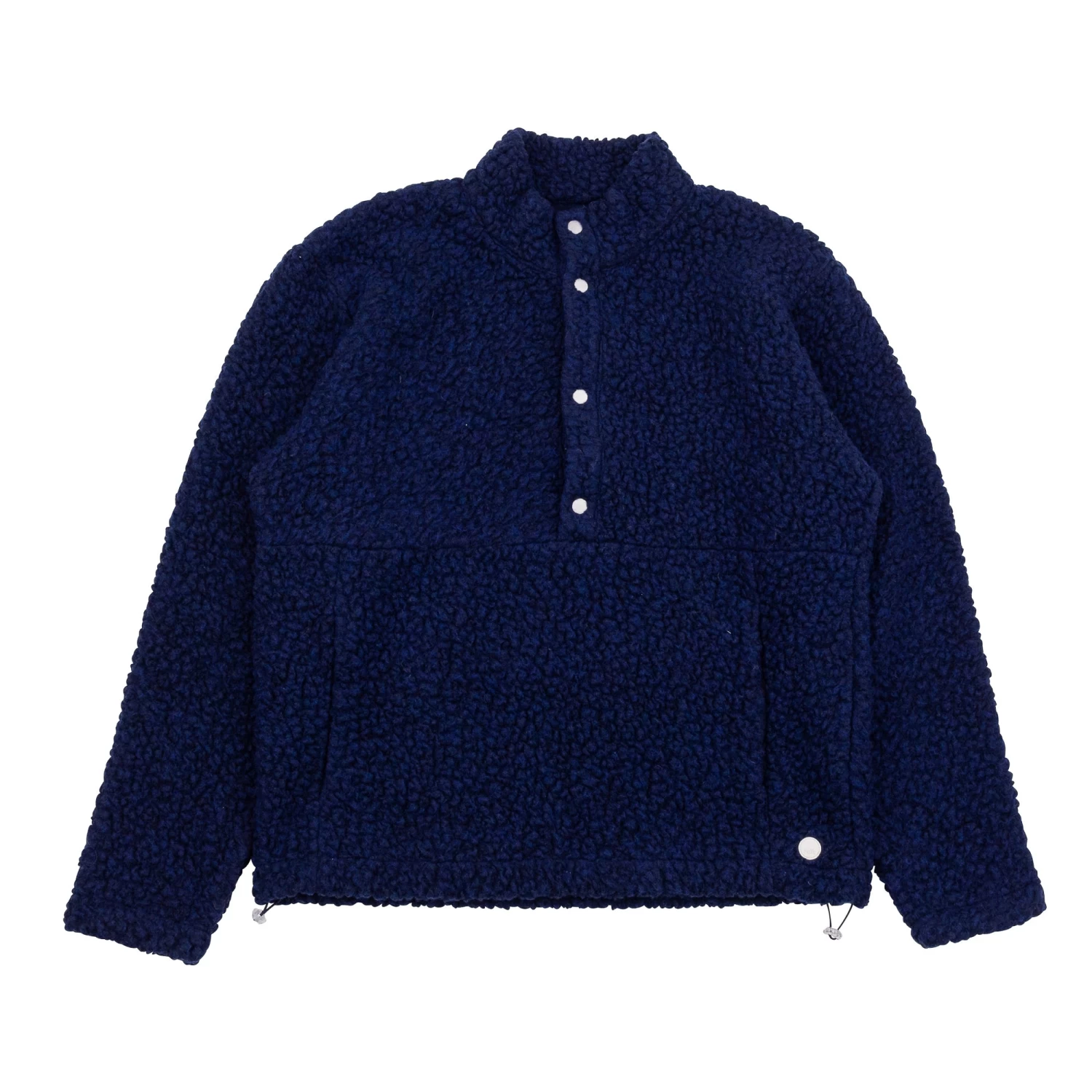Boxy Funnel Fleece - Navy Wool 3 Boxy Funnel Fleece - Navy Wool