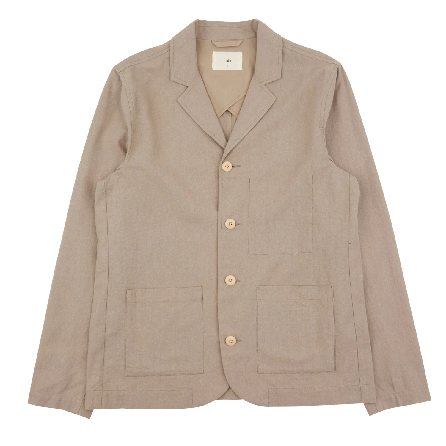 Patch Jacket - Mushroom Linen 3 Patch Jacket - Mushroom Linen
