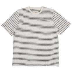 SS Textured Stripe Tee - Ecru/ Black