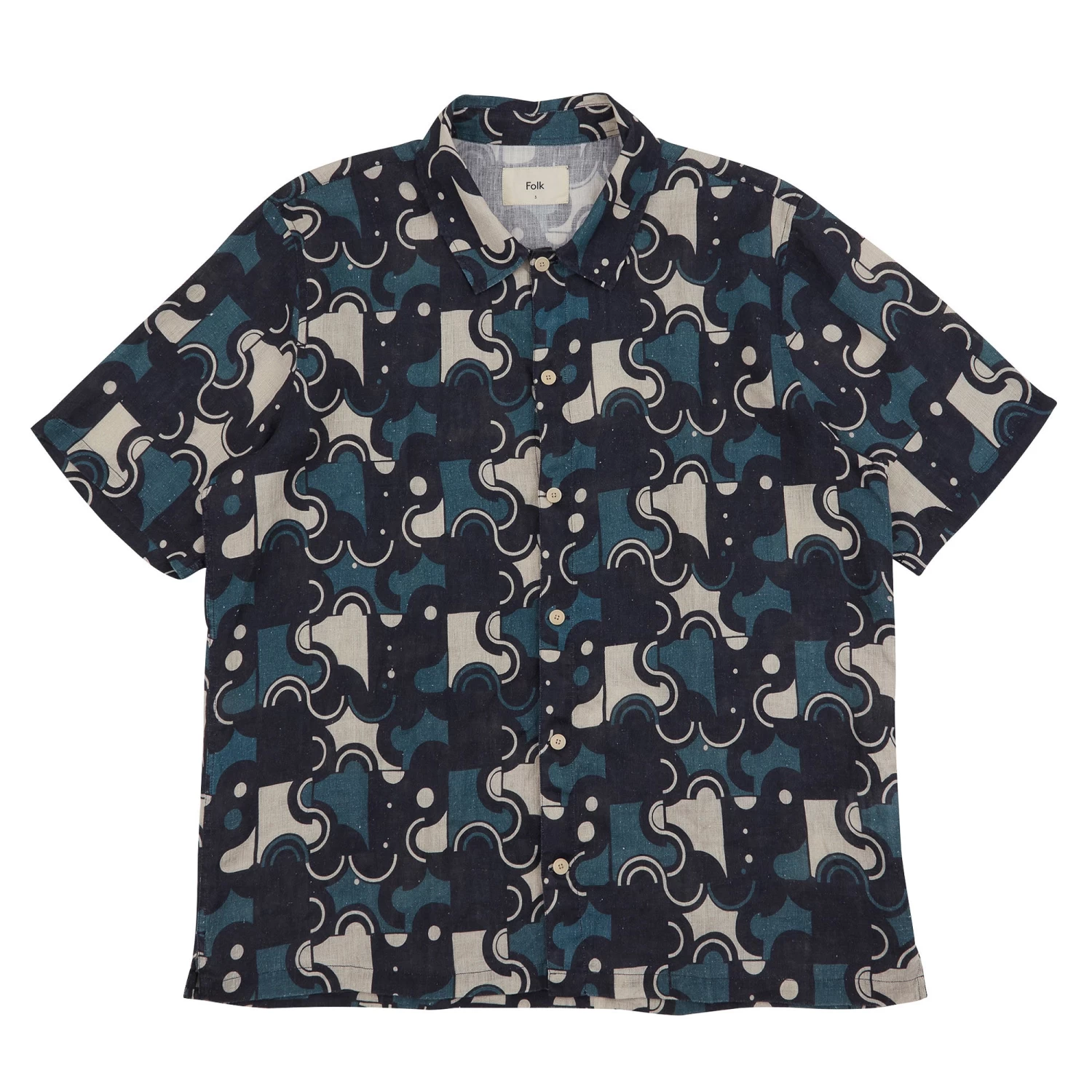 Gabe Shirt - Coil Print Indigo 3 Gabe Shirt - Coil Print Indigo
