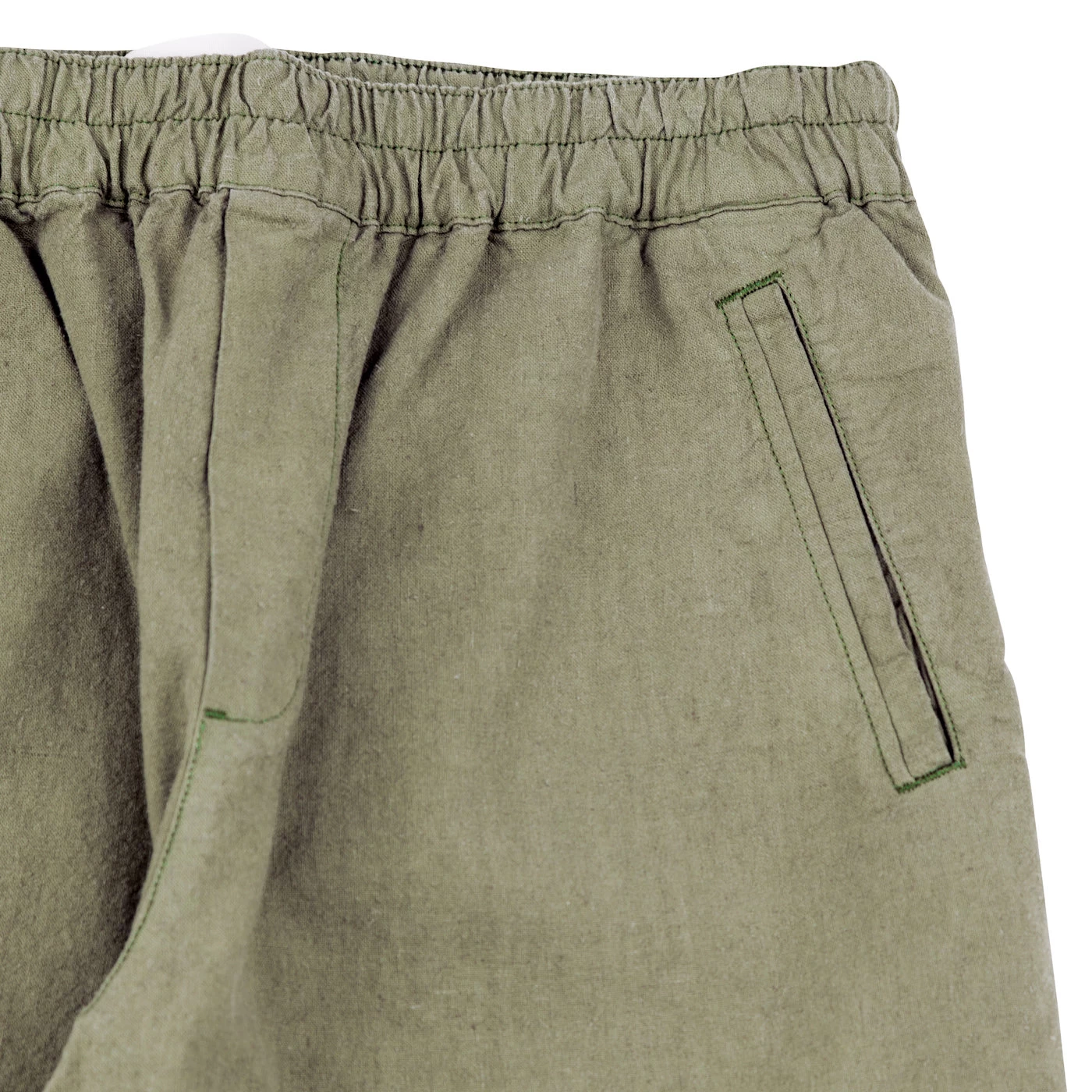 Cotton Linen Trouser Drawcord - Olive 7 Cotton Linen Trouser Drawcord - Olive - Image 5