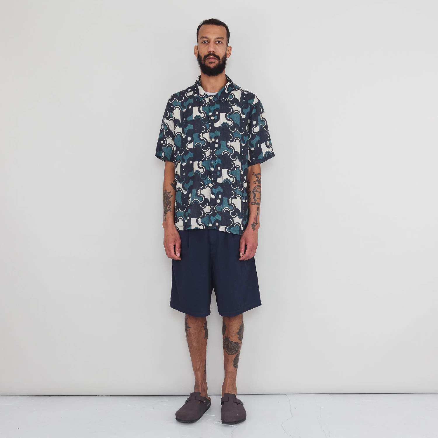 Gabe Shirt - Coil Print Indigo 4 Gabe Shirt - Coil Print Indigo - Image 2