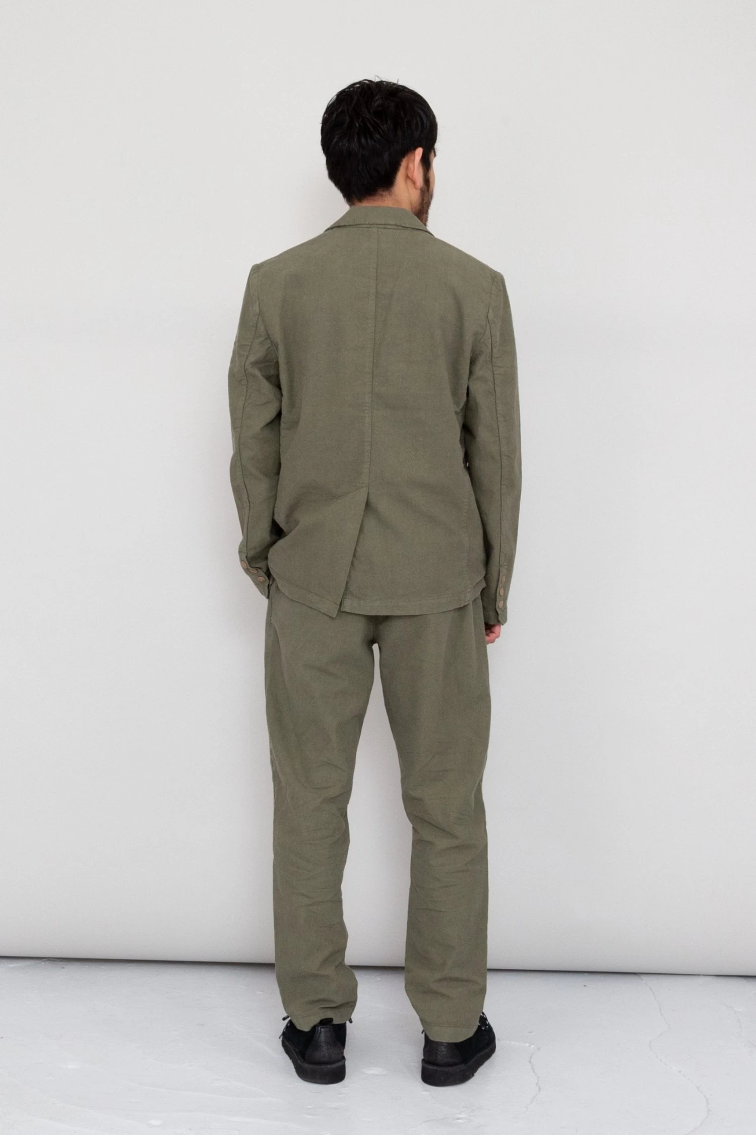 Cotton Linen Trouser Drawcord - Olive 5 Cotton Linen Trouser Drawcord - Olive - Image 3