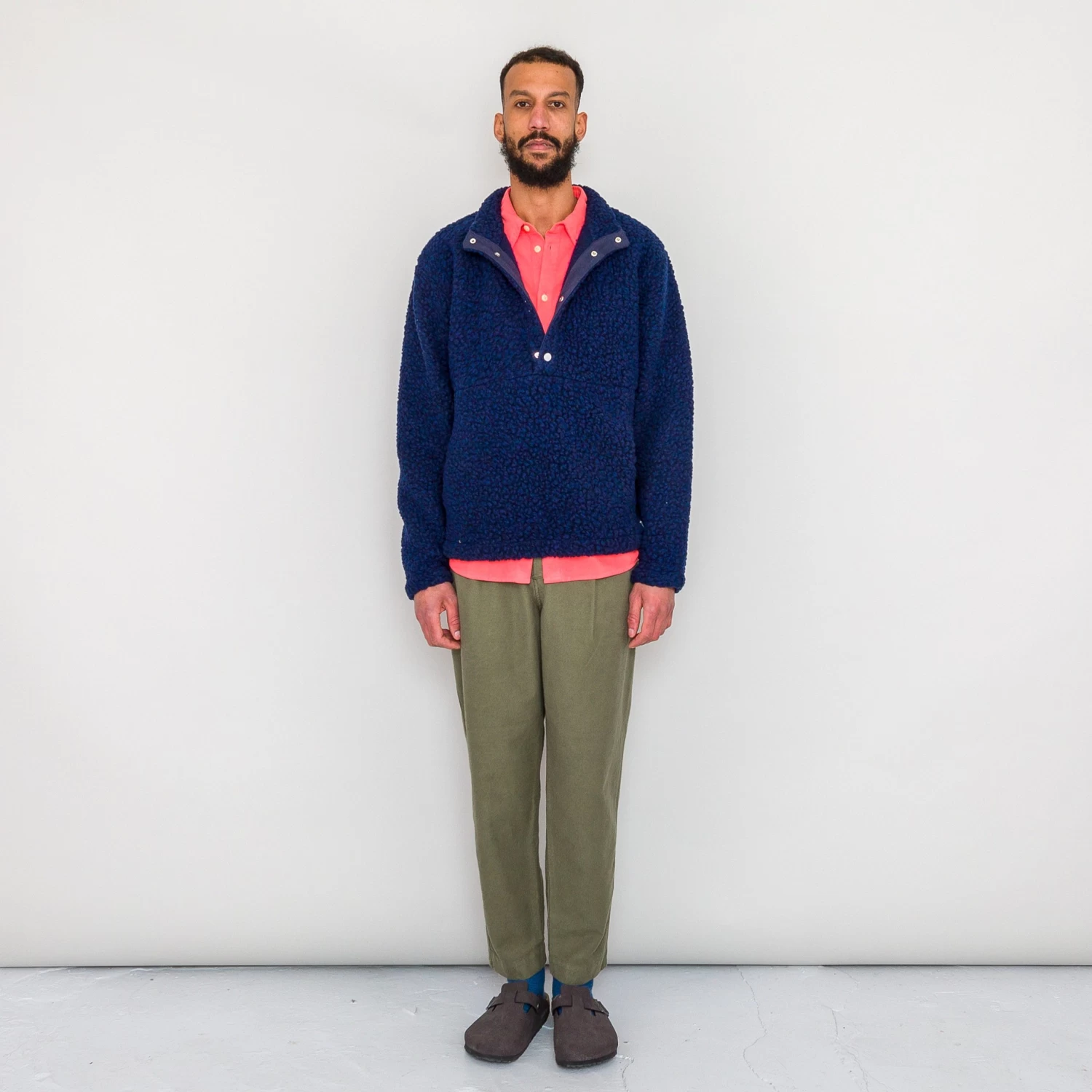 Boxy Funnel Fleece - Navy Wool 5 Boxy Funnel Fleece - Navy Wool - Image 3