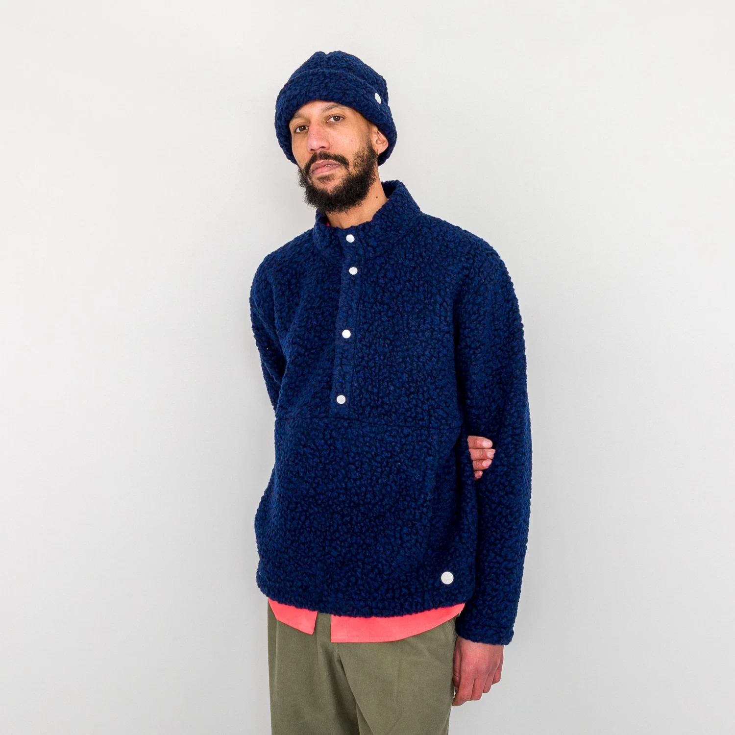 Boxy Funnel Fleece - Navy Wool 4 Boxy Funnel Fleece - Navy Wool - Image 2