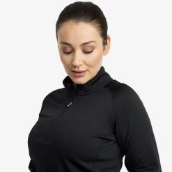 Waffle 1/2 Zip Baselayer Top Women Black -Clothing Sales Store b3c0a61f 30db 4da7 b43f 1d328979e010