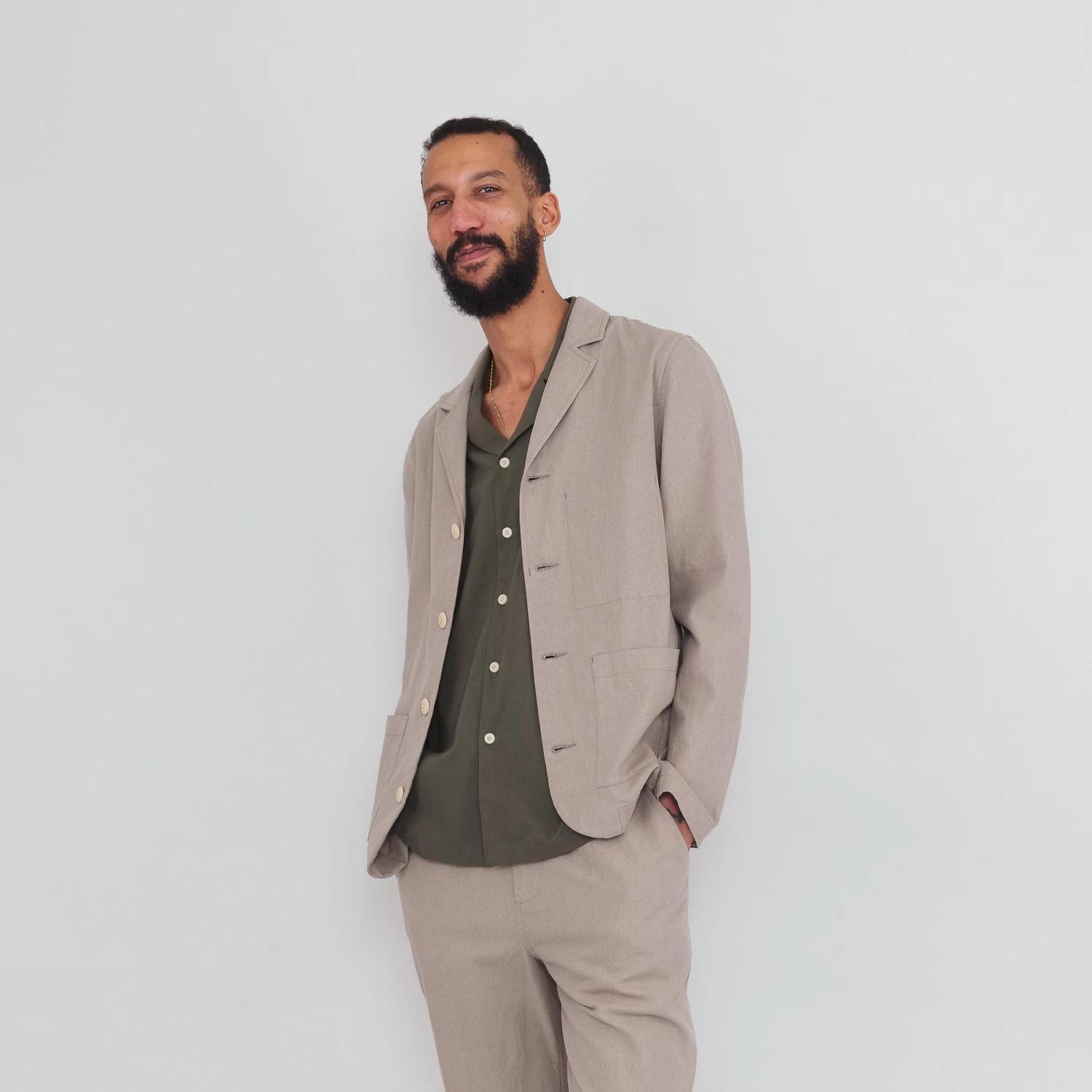 Patch Jacket - Mushroom Linen 7 Patch Jacket - Mushroom Linen - Image 5
