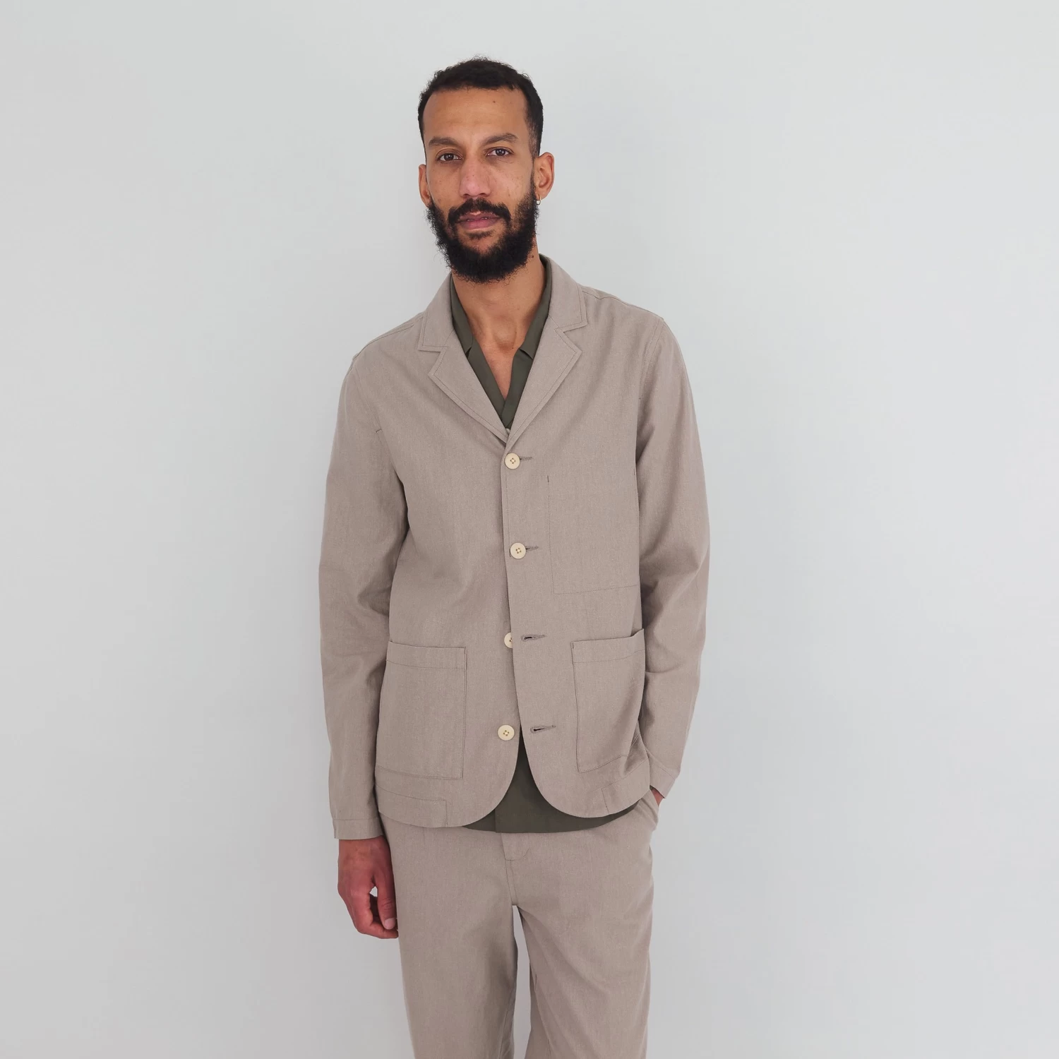 Patch Jacket - Mushroom Linen 8 Patch Jacket - Mushroom Linen - Image 6